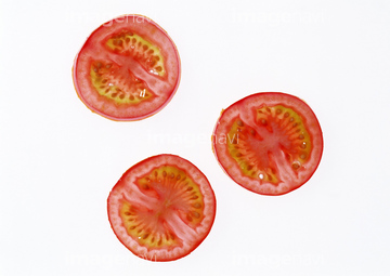 トマト 断面 輪切り いきいき 写真 の画像素材 健康食品 美容