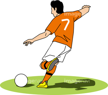 スポーツ 球技 サッカー 蹴る シュート の画像素材 写真素材