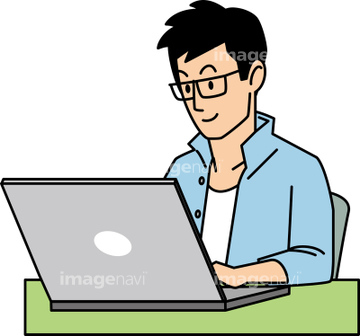 パソコンを操作する２０代男性 の画像素材 イラスト素材ならイメージナビ