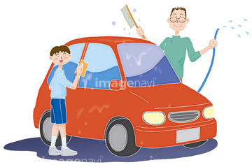 洗車 イラスト の画像素材 ライフスタイル イラスト Cgのイラスト素材ならイメージナビ