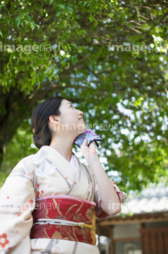 女性 たすき掛け の画像素材 布 皮革 バックグラウンドの写真素材ならイメージナビ