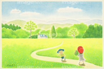 学校 教育向け 学校生活保育園 低学年向けイラスト メルヘンチック イラストのみ の画像素材 自然 風景 イラスト Cgの写真素材ならイメージナビ