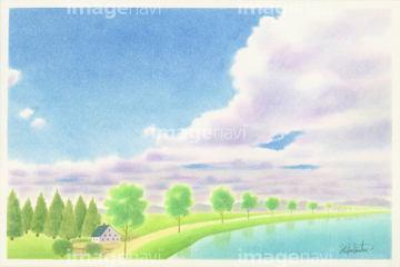 季節のイラスト 春の風景 イラスト の画像素材 自然 風景 イラスト Cgのイラスト素材ならイメージナビ