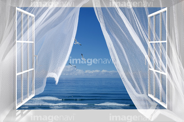 カーテン 風 レースカーテン 清涼感 の画像素材 趣味 遊び ライフスタイルの写真素材ならイメージナビ