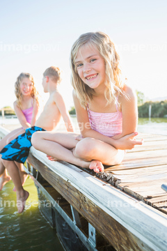 Kids in water using fishing net, Sanibel Island, Pine Island Sound