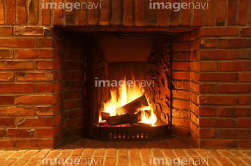 暖炉 炎 レンガ 冬 の画像素材 バックグラウンド イラスト Cgの