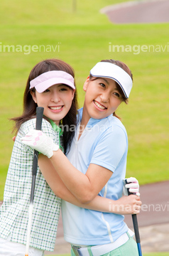 2人 スポーツウェア 若者 日本人 ゴルフウェア の画像素材 球技 スポーツの写真素材ならイメージナビ