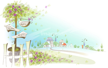 花壇 イラスト 看板 の画像素材 自然 風景 イラスト Cgのイラスト素材ならイメージナビ