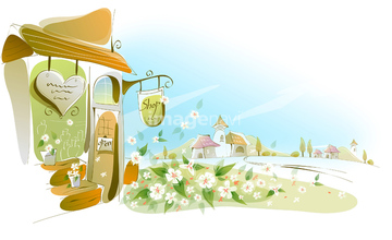 花壇 イラスト 看板 の画像素材 自然 風景 イラスト Cgのイラスト素材ならイメージナビ