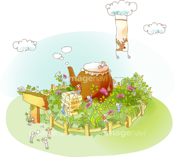 花壇 イラスト 看板 の画像素材 自然 風景 イラスト Cgのイラスト素材ならイメージナビ