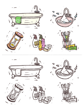 小物 入浴剤 石けん タオル シャンプー 人物 浴槽 クリップアート の画像素材 写真素材ならイメージナビ