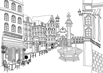 イラスト Cg 自然 風景 街並み 街角 の画像素材 イラスト素材ならイメージナビ