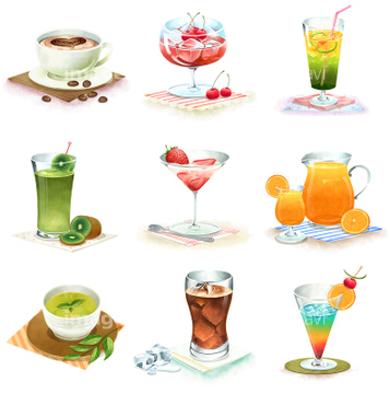 Food Drinkイラストコレクション スイーツ ドリンク の画像素材 食べ物 飲み物 イラスト Cgのイラスト素材ならイメージナビ