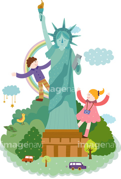 自由の女神 イラスト ニューヨークの自由の女神 の画像素材 自然 風景 イラスト Cgのイラスト素材ならイメージナビ