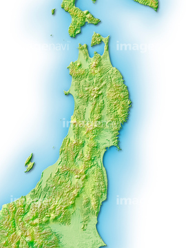 地図 衛星写真 日本の地図 東北地方 の画像素材 地図素材ならイメージナビ