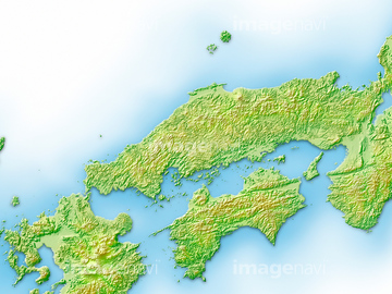 地図 衛星写真 日本の地図 中国地方 の画像素材 地図素材ならイメージナビ