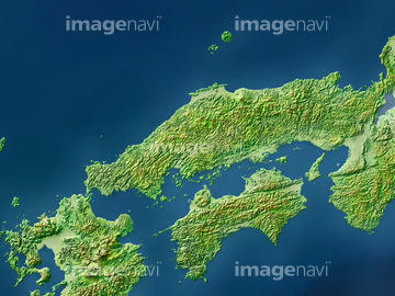 地図 衛星写真 日本の地図 四国地方 中国地方 中国地方の山 の画像素材 地図素材ならイメージナビ