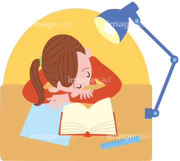 睡眠 女性 うたた寝 イラスト の画像素材 生き物 イラスト Cgのイラスト素材ならイメージナビ