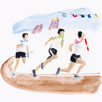 運動会 イラスト リレー競走 の画像素材 ライフスタイル イラスト Cgのイラスト素材ならイメージナビ
