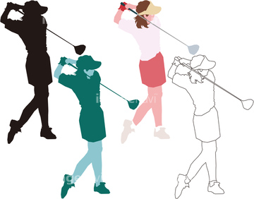 ゴルフ 女子 シルエット の画像素材 ライフスタイル イラスト Cg