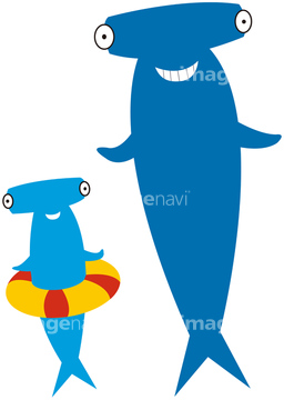 イラスト サメ シュモクザメ の画像素材 生き物 イラスト Cgのイラスト素材ならイメージナビ