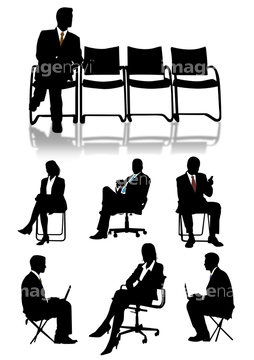 椅子に座るビジネスマン ビジネスウーマン シルエット の画像素材 イラスト素材ならイメージナビ