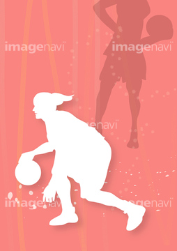 バスケ 女子 シルエット の画像素材 写真素材ならイメージナビ