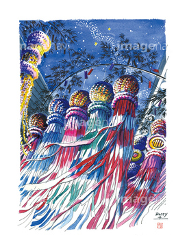 仙台七夕祭り 和風 の画像素材 行事 祝い事用品 オブジェクトの写真素材ならイメージナビ