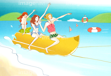 舟 ボート バナナボート イラスト の画像素材 イラスト素材ならイメージナビ