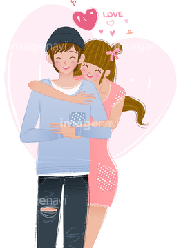 イラスト Cg 人物 カップル 夫婦 図形 背中 の画像素材 イラスト素材ならイメージナビ
