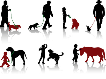 男性 犬 散歩 シルエット の画像素材 構図 人物の写真素材ならイメージナビ