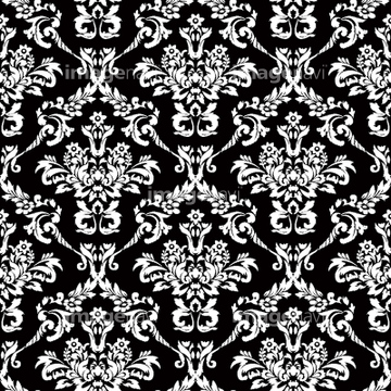 バックグラウンド 柄 模様 植物柄 洋風 パターン シームレスパターン 黒色 の画像素材 写真素材ならイメージナビ