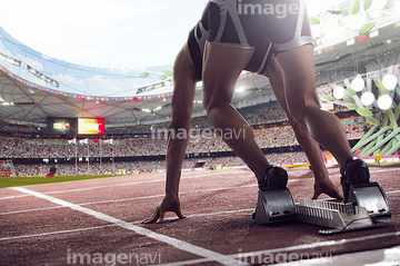 クラウチングスタート スタートライン の画像素材 陸上競技 スポーツの写真素材ならイメージナビ
