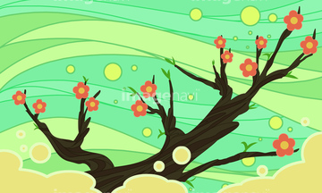イラスト 桃 桃の木 の画像素材 樹木 花 植物のイラスト素材ならイメージナビ