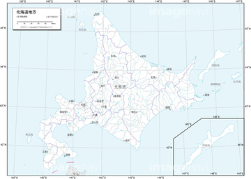 地図 衛星写真 日本の地図 北海道 の画像素材 地図素材ならイメージナビ