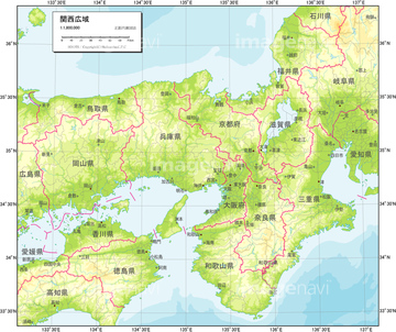 地図 衛星写真 日本の地図 中部地方 福井県 京都府 の画像素材 地図素材ならイメージナビ