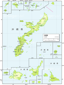 地図 衛星写真 日本の地図 沖縄地方 の画像素材 地図素材なら