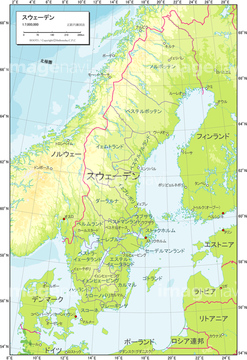 エリア別地図 北欧 スウェーデン 地図 の画像素材 世界の地図 地図 衛星写真の地図素材ならイメージナビ