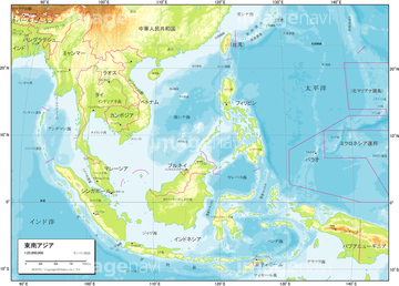 エリア別地図 アジア全域 地図 の画像素材 世界の地図 地図 衛星写真の地図素材ならイメージナビ