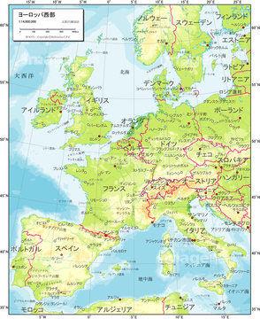 地図 衛星写真 世界の地図 ヨーロッパ 等高線 の画像素材 地図素材ならイメージナビ