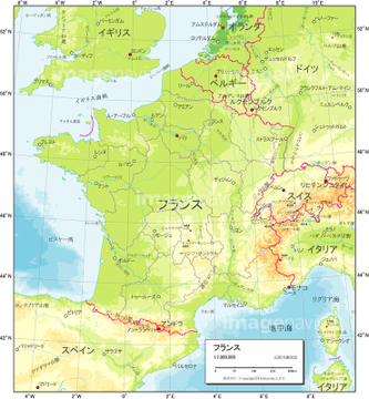 フランス 地形図 の画像素材 世界の地図 地図 衛星写真の写真素材ならイメージナビ