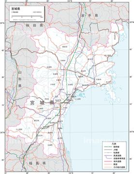 エリア別地図 宮城 地図 の画像素材 日本の地図 地図 衛星写真の地図素材ならイメージナビ