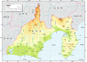 地図 衛星写真 日本の地図 中部地方 等高線 静岡県 の画像素材 地図素材ならイメージナビ