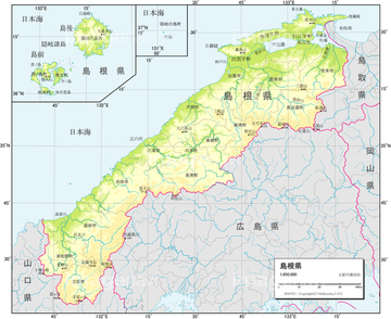 地図 衛星写真 日本の地図 中国地方 等高線 の画像素材 地図素材ならイメージナビ