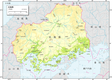 地図 衛星写真 日本の地図 中国地方 等高線 の画像素材 地図素材ならイメージナビ