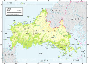 地図 衛星写真 日本の地図 中国地方 等高線 の画像素材 地図素材ならイメージナビ