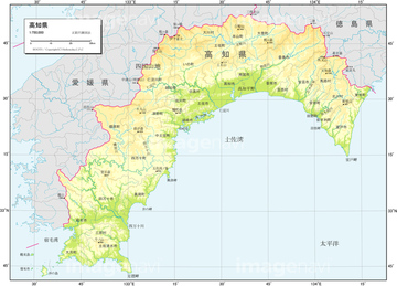 地図 衛星写真 日本の地図 四国地方 等高線 の画像素材 地図素材ならイメージナビ