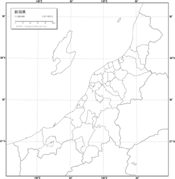 地図 衛星写真 日本の地図 中部地方 新潟県 の画像素材 地図素材ならイメージナビ