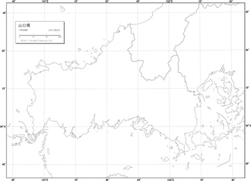 種類別地図 白地図 日本 中国地方 山口県 地図 の画像素材 日本の地図 地図 衛星写真の地図素材ならイメージナビ