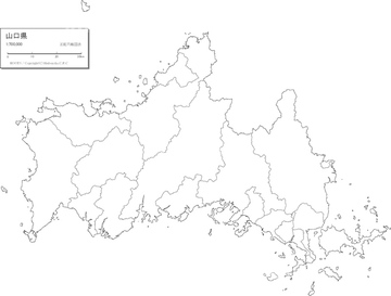 種類別地図 白地図 日本 中国地方 山口県 地図 の画像素材 日本の地図 地図 衛星写真の地図素材ならイメージナビ